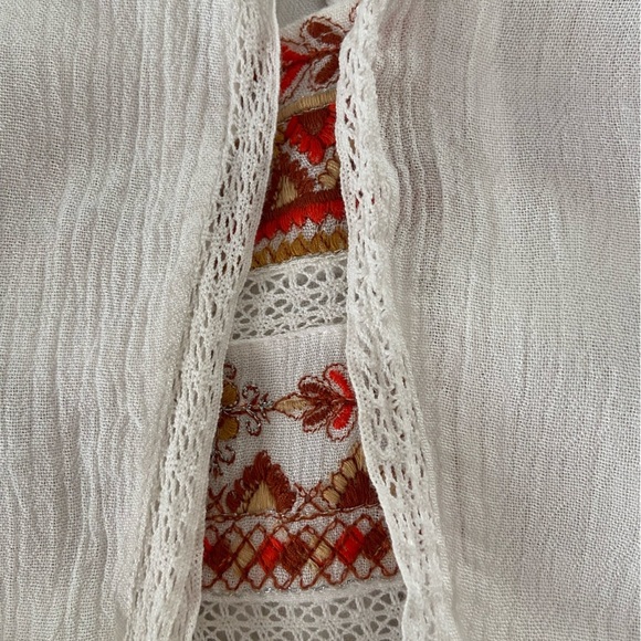 Free People Womens Sunrise Wanderer Mini Dress Large Floral Embroidered Boho - Picture 4 of 6